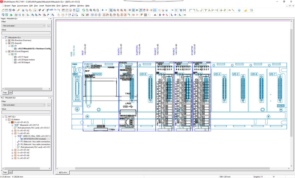 Integración de EPLAN y Melsoft iQ Works